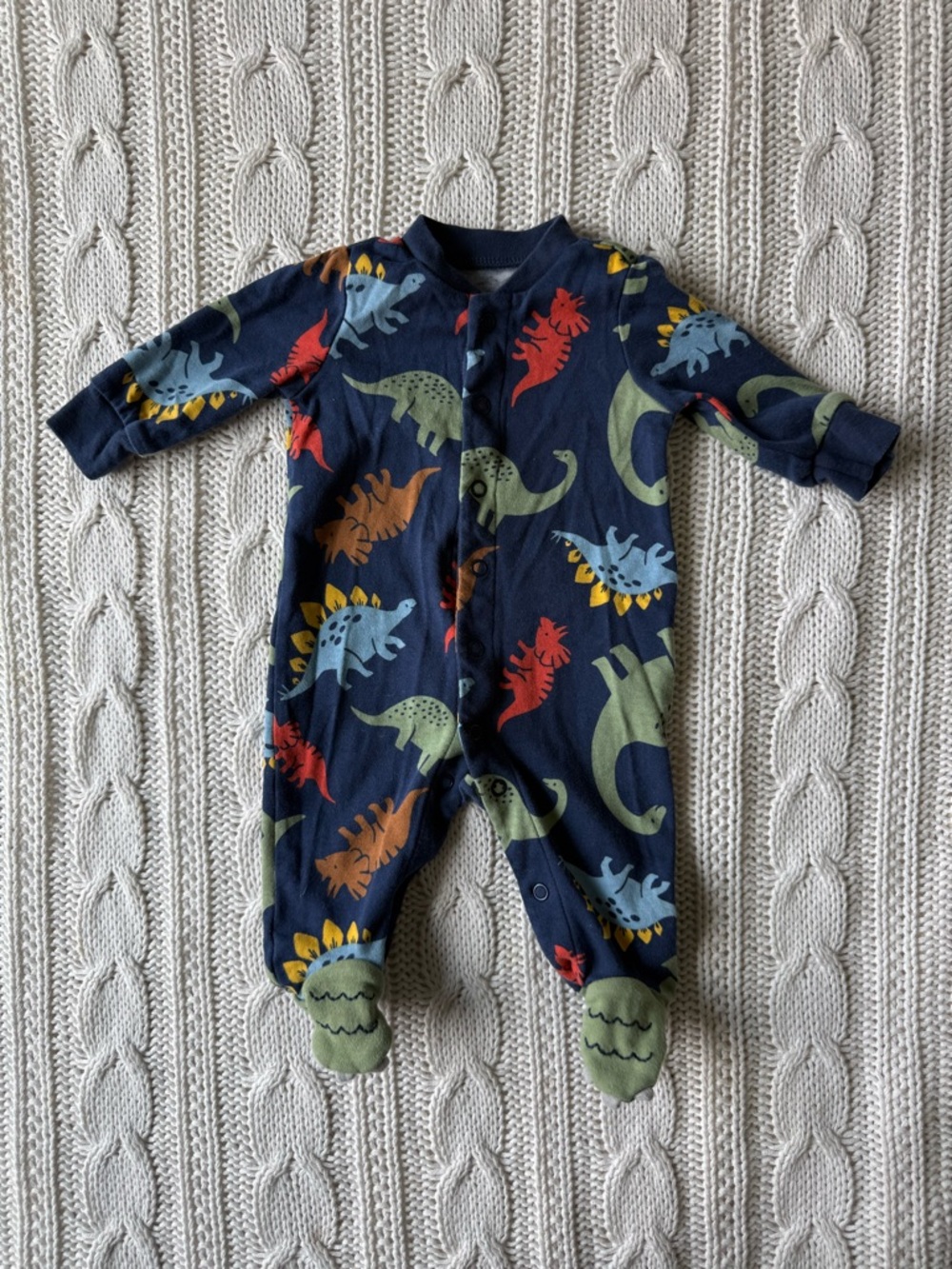 Carters Baby Dinosaur Footed One-Piece Sleeper - Navy Multi